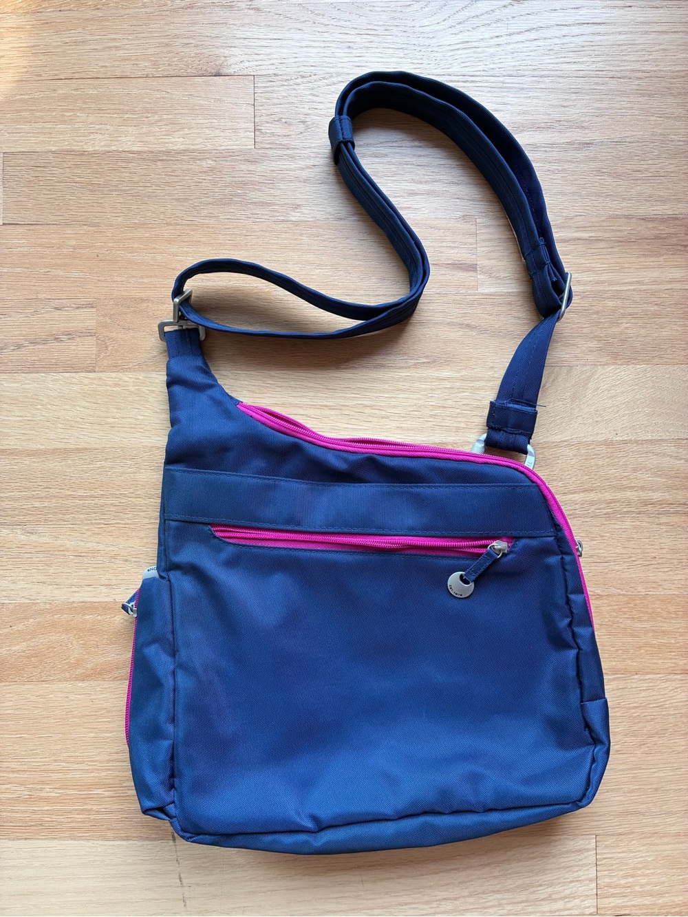 Travelon Women's Navy & Pink Anti-Theft Travel Crossbody Bag